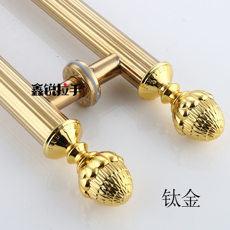 玻璃门欧式红古铜拉手大门玫瑰金 钛金把手酒店KT包厢木门大拉手