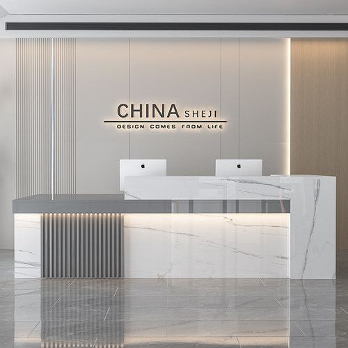 前台接待台医院导诊台烤漆定制工作台公司吧台院便利店收银台