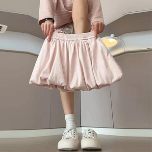 慵懒甜美学院风糯米花苞半身百褶裙冬季高腰显瘦时尚百搭花苞裙裤