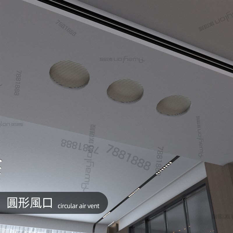 圆形回风口无边内嵌中央空调出风口窄边框线型检修口新风换气口