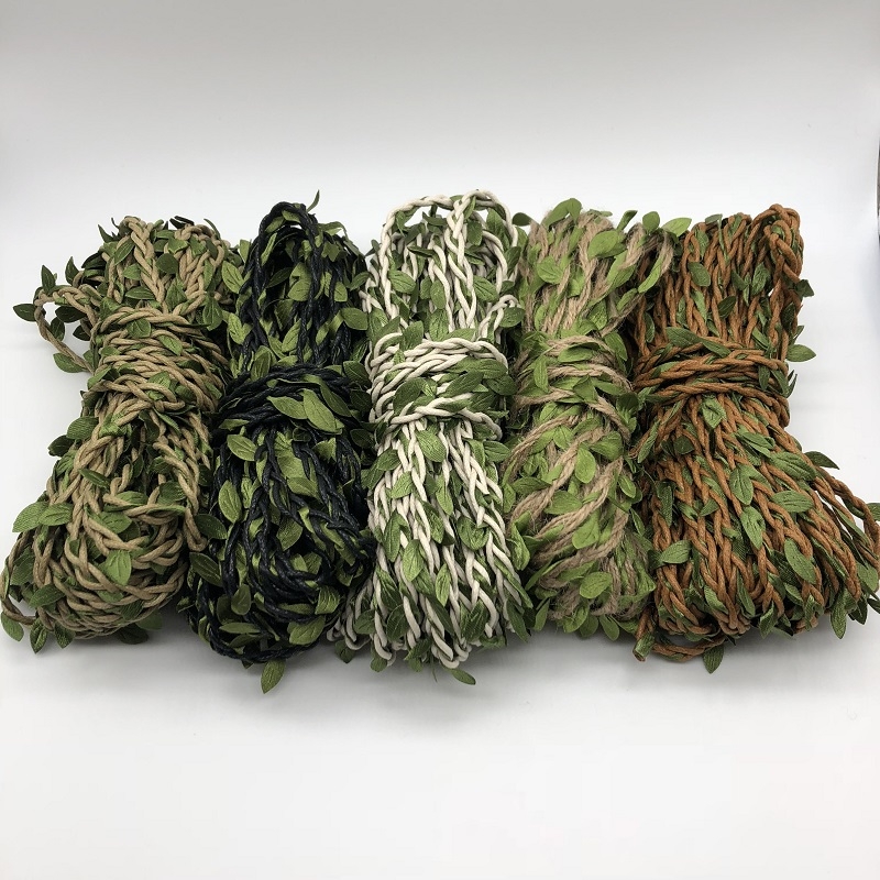 森系修饰楼梯适用绿色麻绳绳子藤条吊绳藤蔓麻线花草装饰网材料架