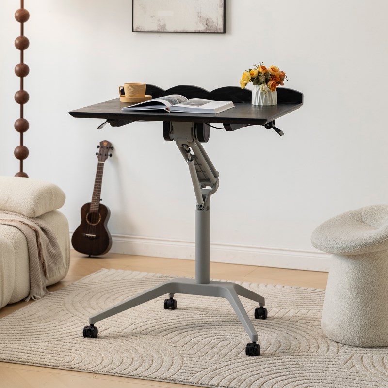 白蜡木升降桌卧室家用实木电脑桌写字台办公桌小型笔记本移动书桌