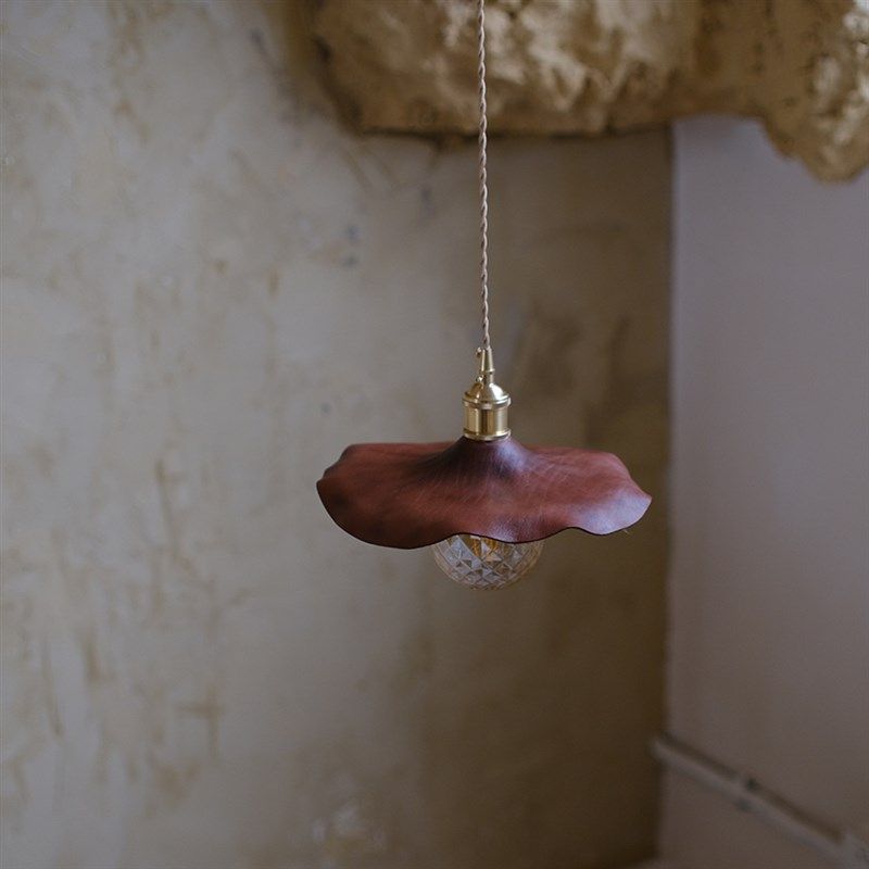 侘寂风吊灯卧室床头灯手工皮革日式民宿餐厅灯艺术设计师灯具,家装灯饰光源,餐厅吊灯,淘宝优惠券,粉丝福利购,淘宝优惠卷