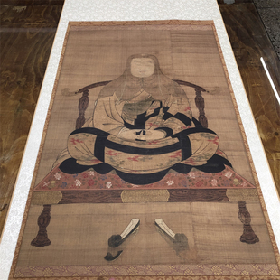 天台智者大师像 清代绘制艺术微喷复制佛像人物国画古代佛画挂画