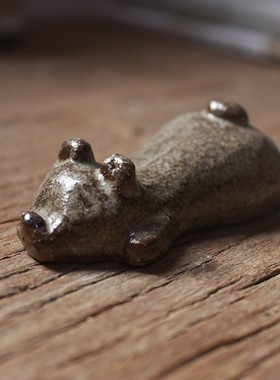 适野  日常卡通白色筷枕摆件手作陶器庭院民宿日式陶艺送礼陶瓷