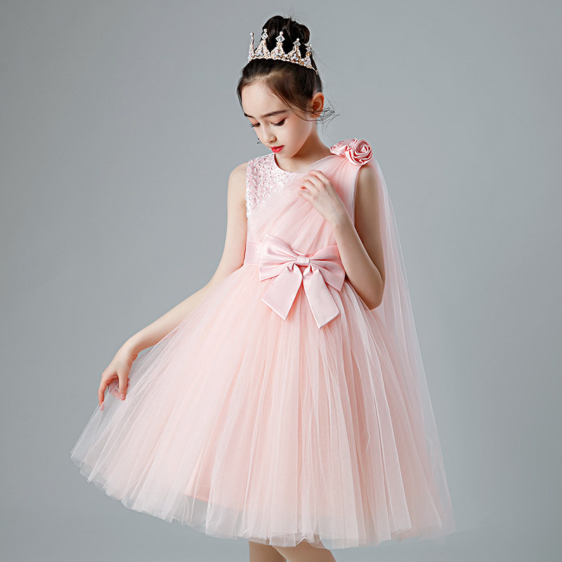 女童公主连衣裙春秋冬装花童婚礼主持人宝宝生日钢琴演奏演出礼服