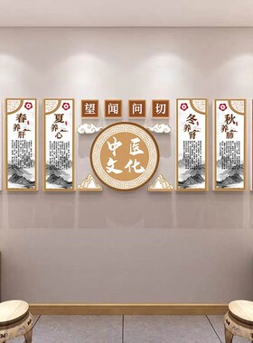 中医馆装饰挂画文化背景形象墙贴纸门诊养生墙面挂图壁画软装饰画