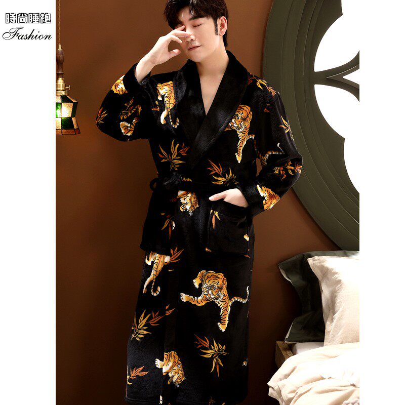 法兰绒睡袍男冬季加厚长款珊瑚绒睡衣女加绒浴袍秋冬大码龙袍浴衣,女士内衣/男士内衣/家居服,睡袍/浴袍,淘宝优惠券,粉丝福利购,淘宝优惠卷