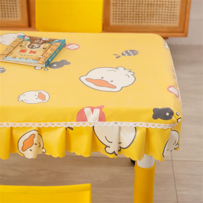 幼儿园桌布套布艺桌罩桌套小学生课桌套防水防油长方形画卡通桌布