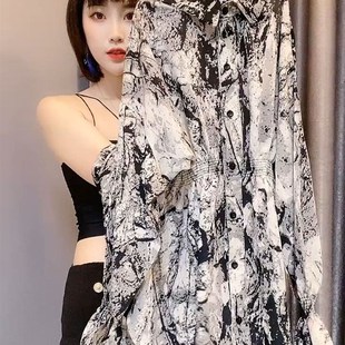 2022春秋新款中长法式复古收腰衬衫女修身显瘦打底衬衣灯笼袖上衣