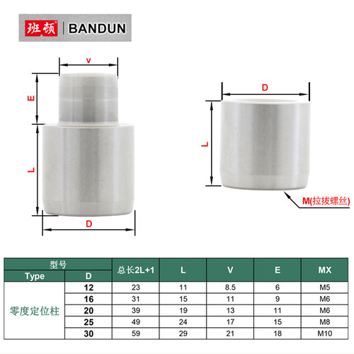 模具直身定位柱精密导柱导套零度圆形辅助定位销吹瓶定位器精定位