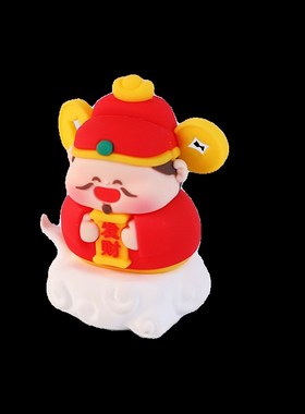 财神爷摆件客厅装饰品招财办公室工位解压车内饰品桌面装饰小摆件