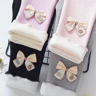 外穿冬装 女童裤 保暖棉裤 秋冬季 子加绒加厚羊羔绒女宝宝儿童打底裤