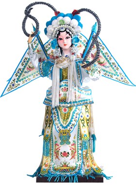 北京绢人娃娃京剧人偶中国风脸谱摆件家居饰品送老外礼物