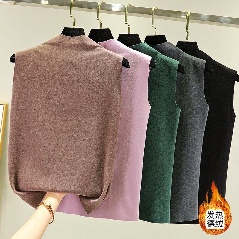 德绒保暖背心女秋冬内搭双面磨毛高领上衣加绒加厚内搭无袖打底衫,女装/女士精品,背心吊带,淘宝优惠券,粉丝福利购,淘宝优惠卷