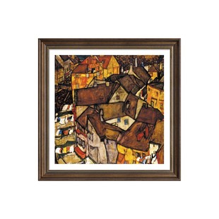 席勒装饰画名画建筑餐厅小众复古挂画饭厅背景墙壁画2021新款油画