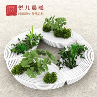 玻璃钢树池坐凳花坛公共休息区坐凳户外广场公园绿地景观休闲椅