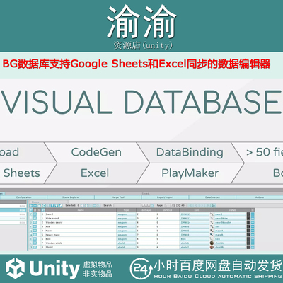 Unity BG Database Data editor with Google Sheets Excel 1.9.4