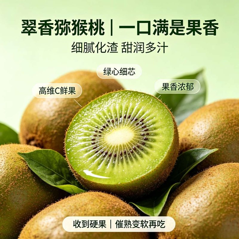 陕西翠香猕猴桃香甜多汁当季新鲜水果顺丰黑吉云南发普快