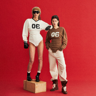 DID DAILY:Bella 7A抗菌针织面料撞色立裁不对称连体多穿长袖T恤