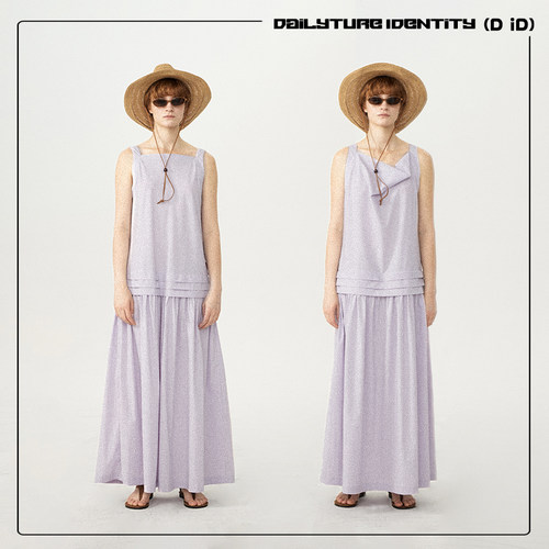 DID DAILY:Opal复古荡领前后2穿UPF＞50防晒面料抽褶连衣裙26新