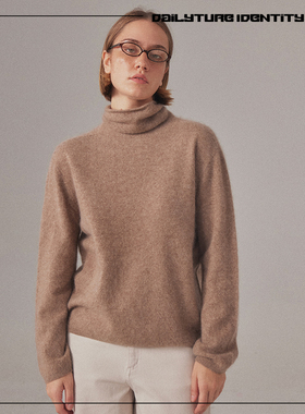 DID DAILY:Piper 复古羊毛羊绒拉毛无缝一体高领针织衫女秋冬季