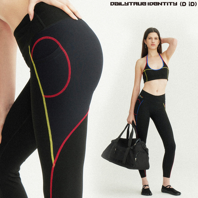 DID STRETCH:Blair 蒙特里安多彩撞色线4针6线超弹运动瑜伽裤