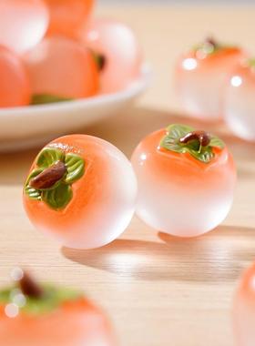 柿柿如意夜光大橘柿子桌面diy摆件夜光汽车摆件发光