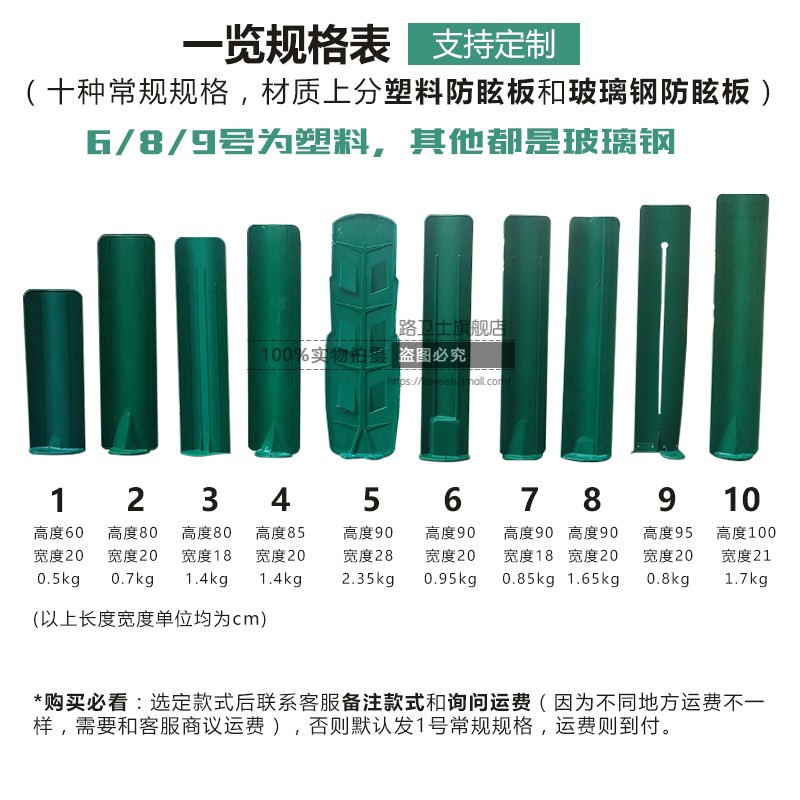 路卫士护栏高速公路防眩板玻璃钢遮光板板道路护栏塑料板交通