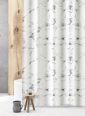 leine Wole德国 in大理石纹涤纶布浴帘淋浴室防水布挂帘子