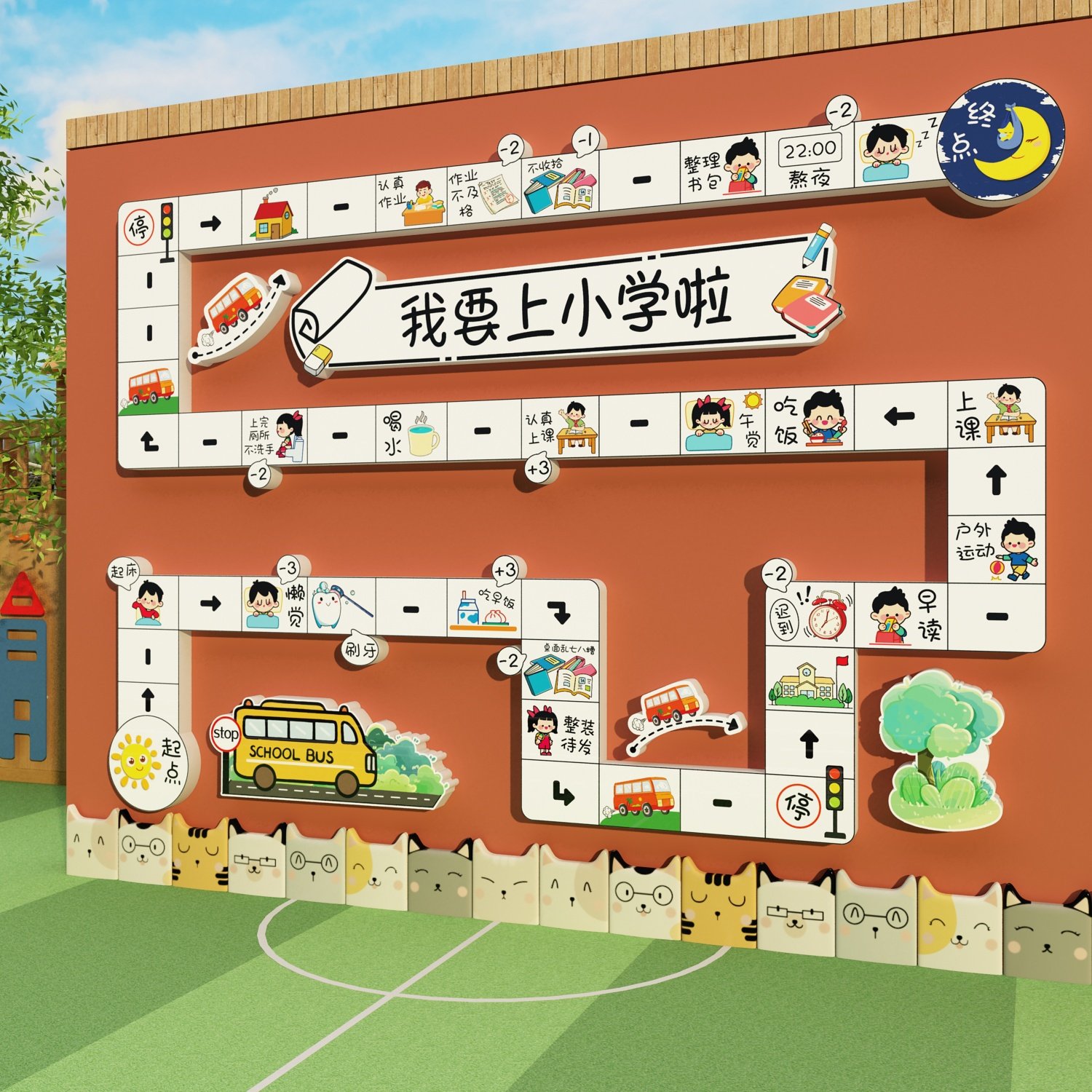 幼小衔接班环境创板幼儿园装饰教室题成品材料布置文化走廊