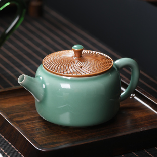 龙泉青瓷茶壶h泡茶家用大容量高端陶瓷手工泡茶壶单壶功夫茶具家