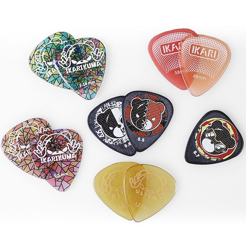 IIU愤怒小黑熊吉他拨片 布熊民谣扫弦速电吉他弹防滑铁盒