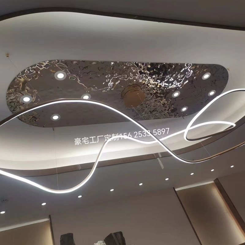 22设计师吊灯具线条异形艺术餐厅前台吧台展厅专卖店样板间定制