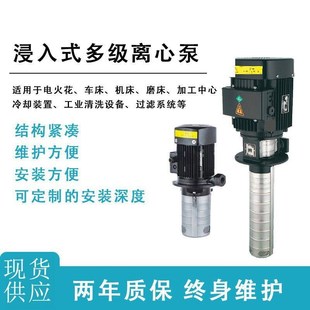 液下多级离心泵机床高压水泵380V数控中心冷却泵高扬程 浸入式