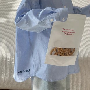 波拉韩国童装男女童衬衫2025春夏款儿童宽松长袖衬衣休闲外套亲子