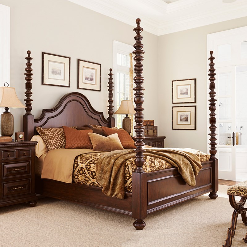 美式欧式复古实木双人床1.8米1.5米蚊帐架床罗马四柱大床主别墅床