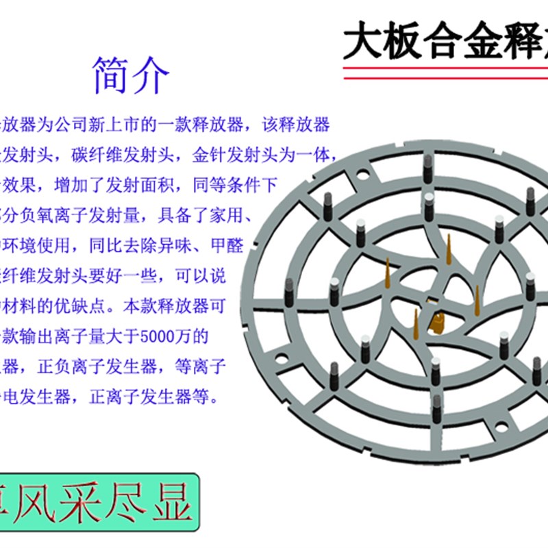 新品特促钨金小粒径负离子发生器发射板等离子大板合金圆形释放器