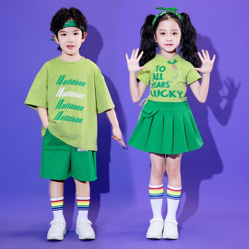 六一儿童嘻哈街舞潮服爵士舞蹈套装幼儿园班服小学生啦啦操演出服