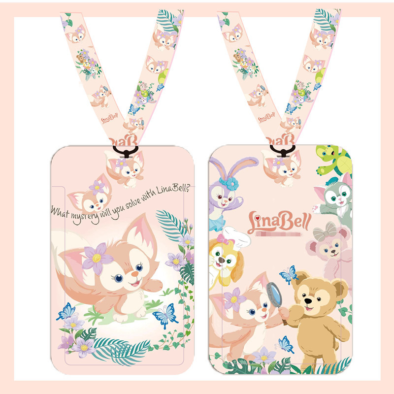 可爱卡通证件套公交卡保护套学生饭卡校园门禁证件门卡套钥匙链绳