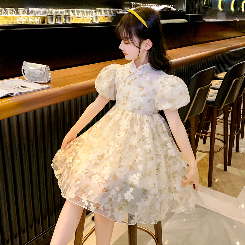女童连衣裙夏季2023新款洋气女孩童装夏装公主裙旗袍儿童裙子夏天