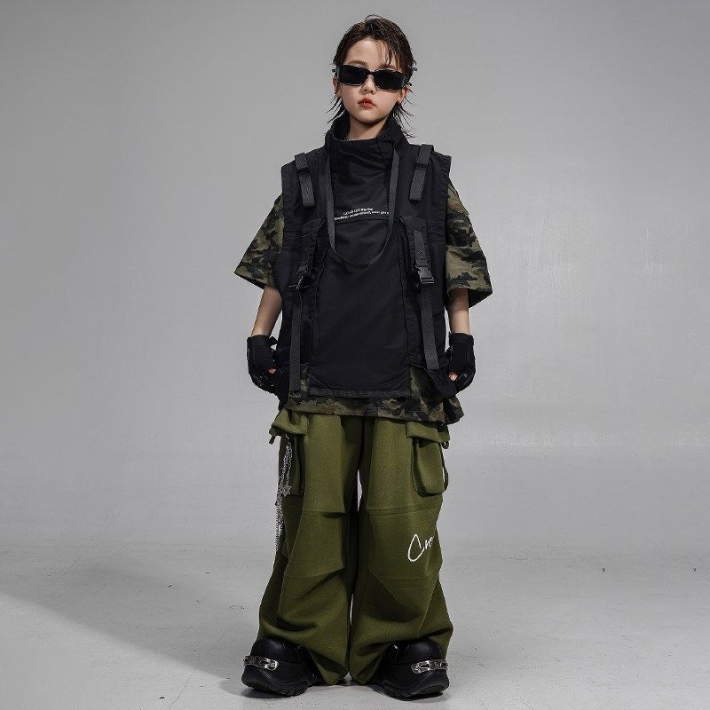 儿童街舞演出服男女童潮酷马甲童嘻哈hiphop架子鼓服装团体舞套装,童装/婴儿装/亲子装,儿童演出服,淘宝优惠券,粉丝福利购,淘宝优惠卷