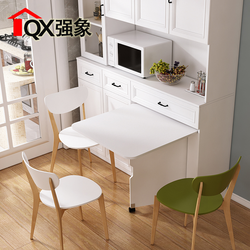 餐边柜微波炉柜北欧餐厅饭厅柜折叠餐桌一体组合多功能餐柜G-209