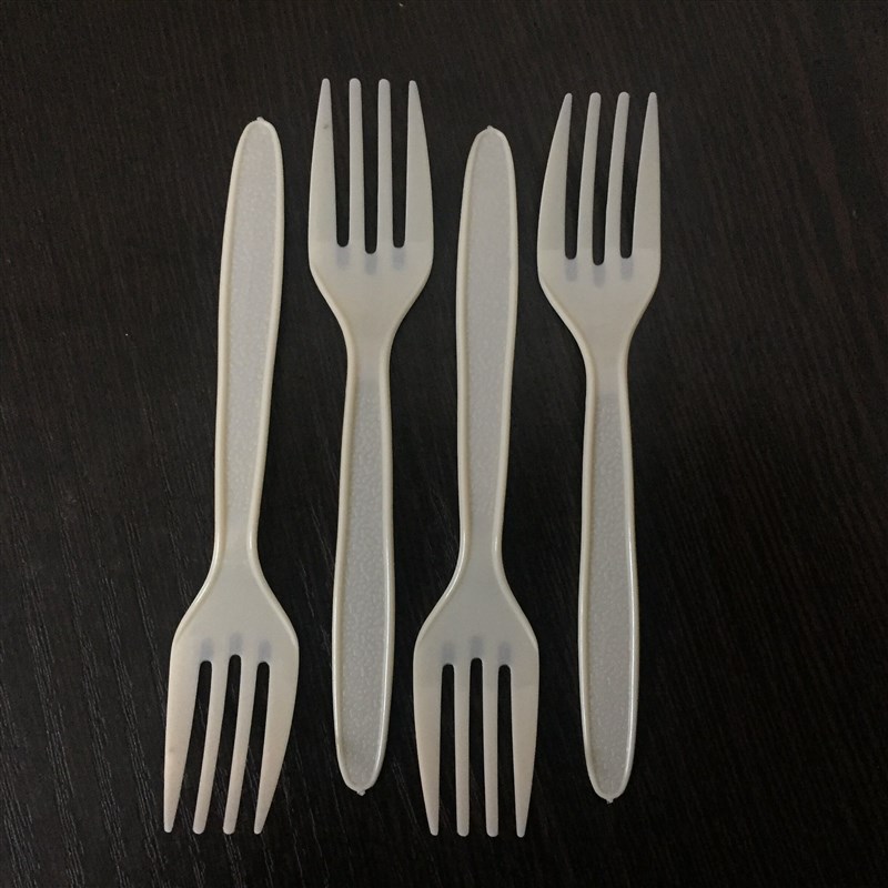 一次性叉子塑料小叉子黄色蛋糕叉西餐叉水果甜品叉12.5CM2000只