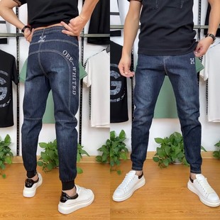 款 男冬季 黑色加厚加绒小脚长裤 男裤 潮 113男士 2021新款 休闲牛仔裤