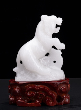 天然玉石十二生肖摆件全套白玉狗鼠牛虎兔龙蛇马羊猴鸡旺运工艺品