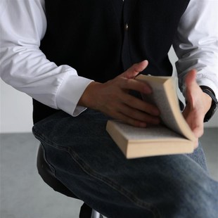 YUXIAN秋冬美式 V型领纯棉弹力针织马甲复古背心休闲商务打底男士