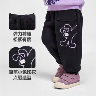 女童裤子加绒冬季宝宝休闲裤婴儿屁屁裤冬款小童童装儿童棉裤冬装