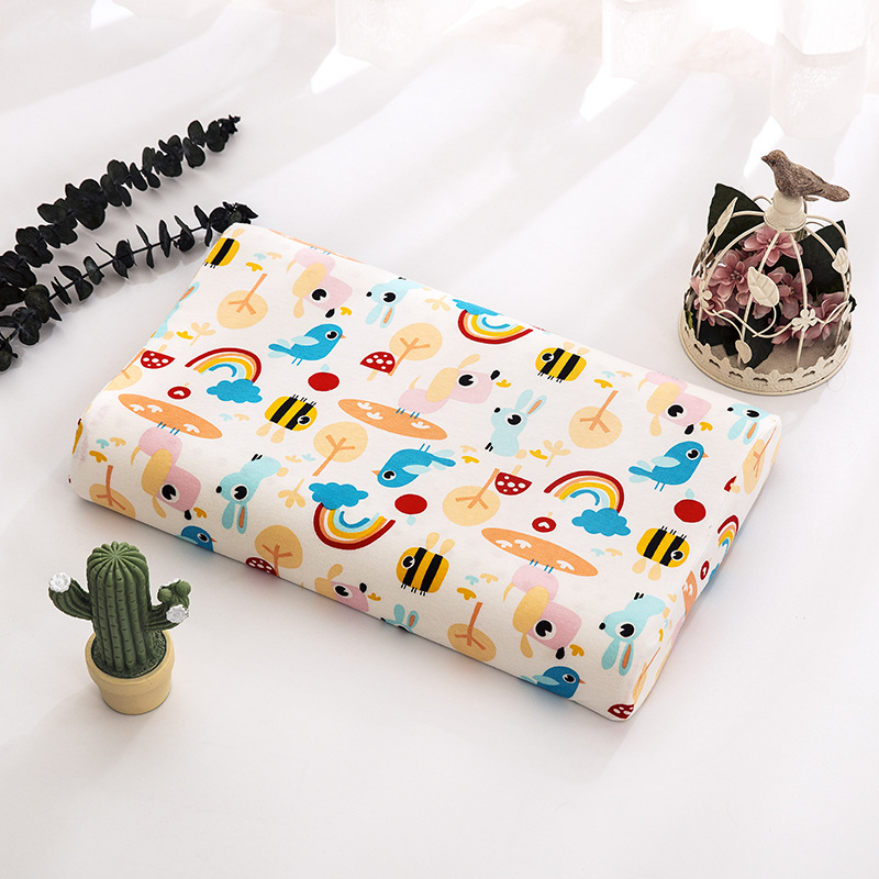 泰国乳胶枕套适用于优必思U7小童乳胶枕枕套44*27定制纯棉有弹性