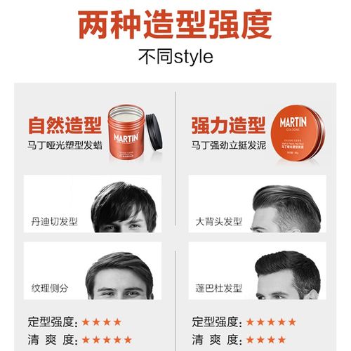 马丁男士发蜡持久定型发胶喷雾头发造型发泥自然蓬松哑光古龙清香